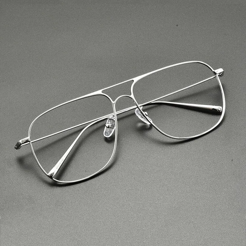 Gatenac Unisex Full Rim Square Titanium Double Bridge Eyeglasses Gxyj836