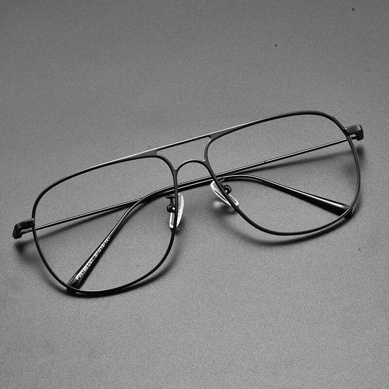 Gatenac Unisex Full Rim Square Titanium Double Bridge Eyeglasses Gxyj836