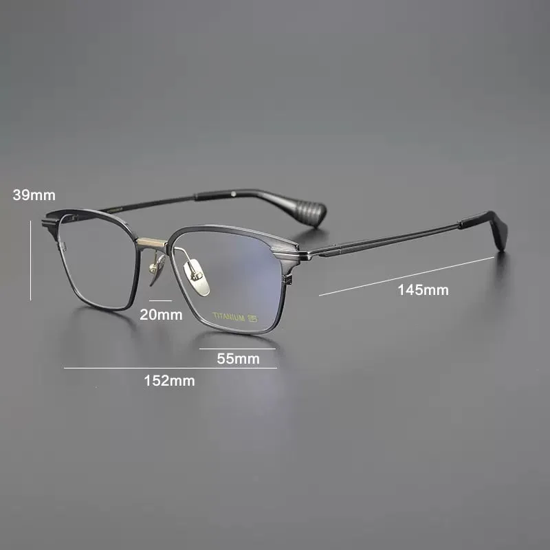 Gatenac Unisex Full Rim Square Titanium Eyeglasses Gxyj1085