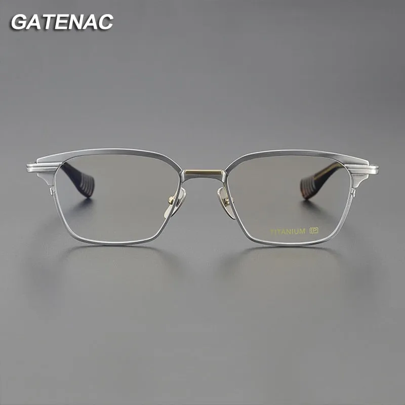 Gatenac Unisex Full Rim Square Titanium Eyeglasses Gxyj1085