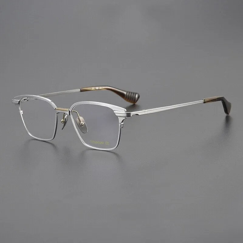 Gatenac Unisex Full Rim Square Titanium Eyeglasses Gxyj1085