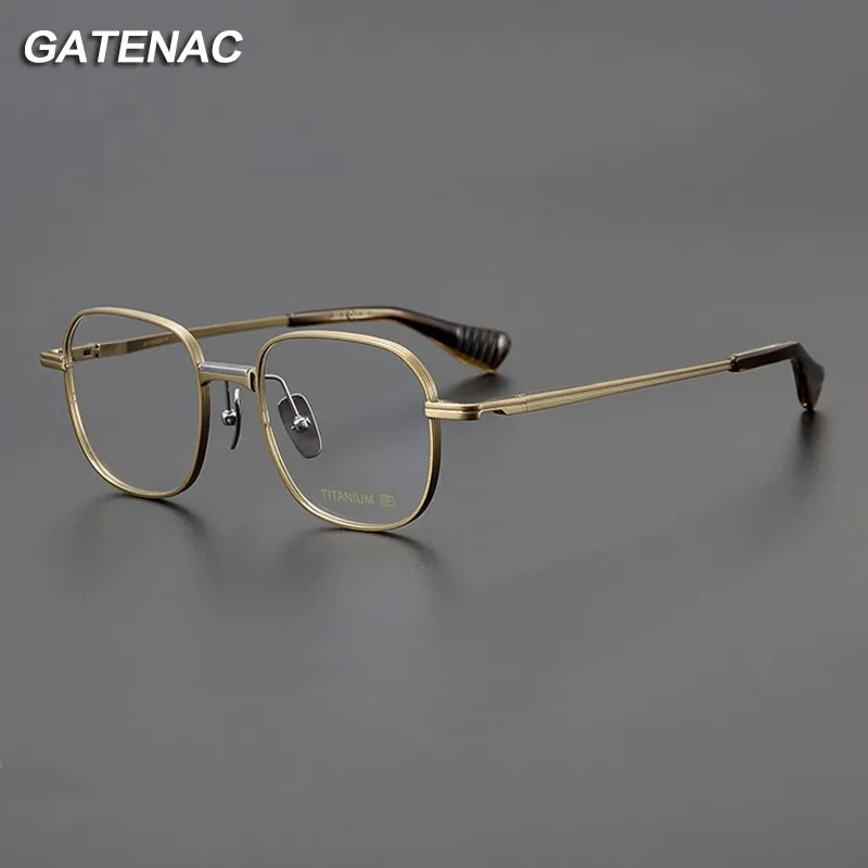 Gatenac Unisex Full Rim Square Titanium Eyeglasses Gxyj1086