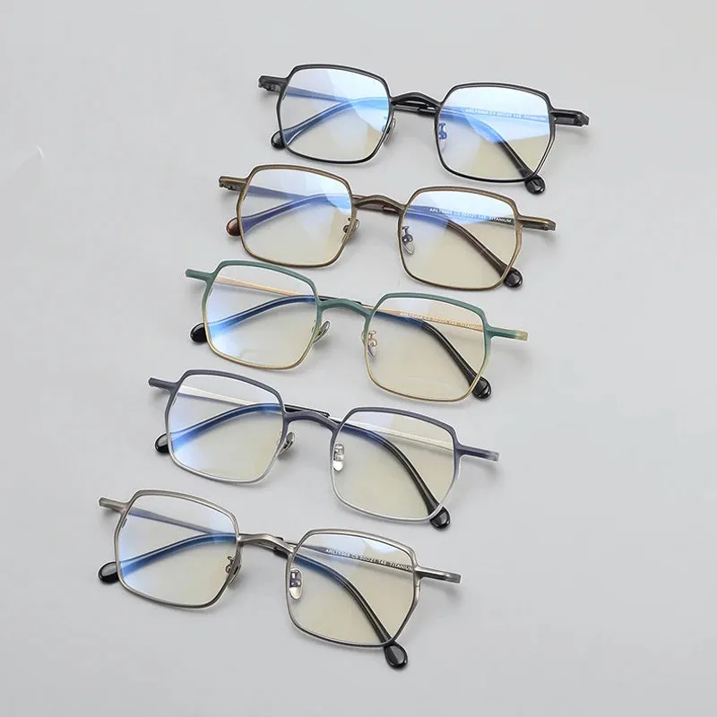 Gatenac Unisex Full Rim Square Titanium Eyeglasses Gxyj1456