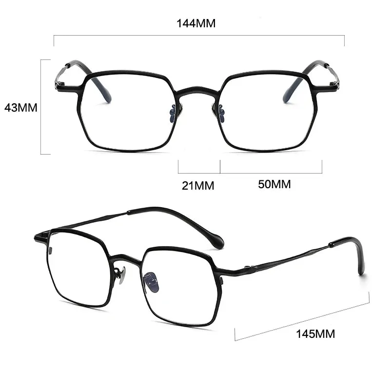 Gatenac Unisex Full Rim Square Titanium Eyeglasses Gxyj1456
