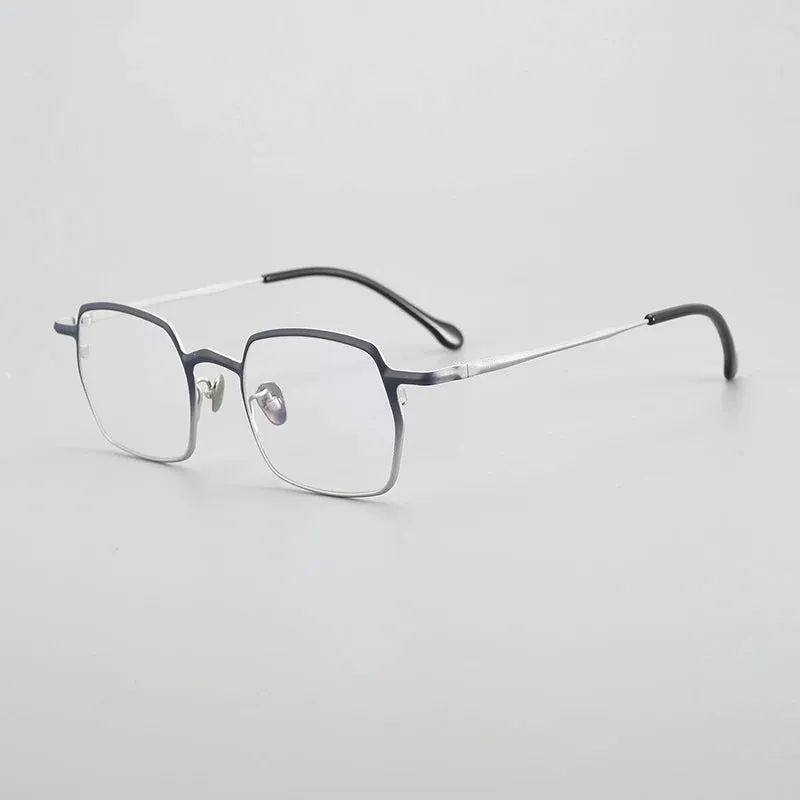 Gatenac Unisex Full Rim Square Titanium Eyeglasses Gxyj1456