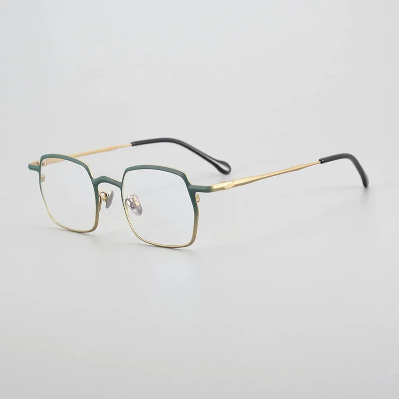 Gatenac Unisex Full Rim Square Titanium Eyeglasses Gxyj1456