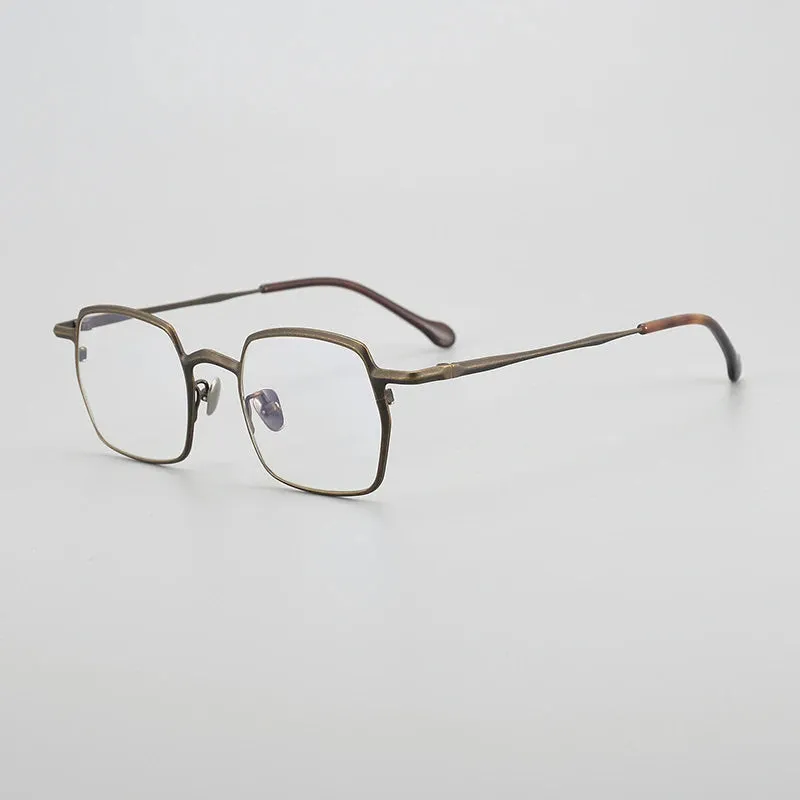 Gatenac Unisex Full Rim Square Titanium Eyeglasses Gxyj1456