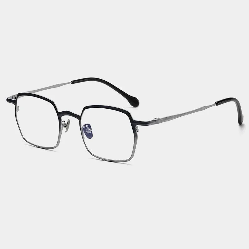 Gatenac Unisex Full Rim Square Titanium Eyeglasses Gxyj1456
