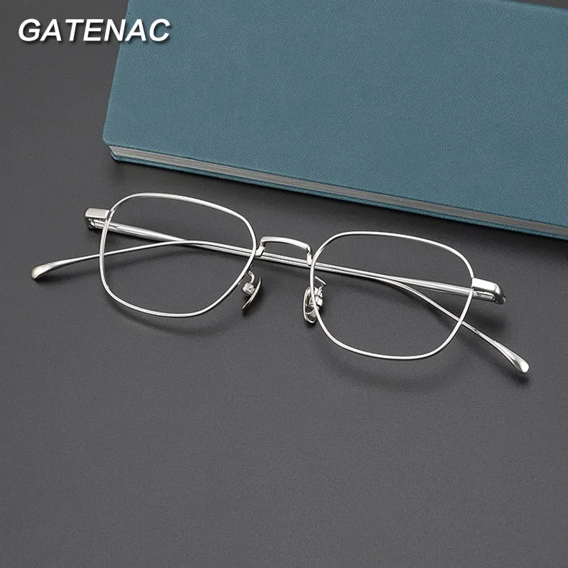 Gatenac Unisex Full Rim Square Titanium Eyeglasses Gxyj997