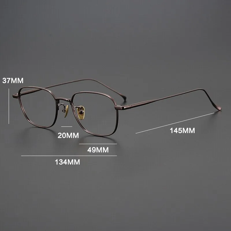 Gatenac Unisex Full Rim Square Titanium Eyeglasses Gxyj997