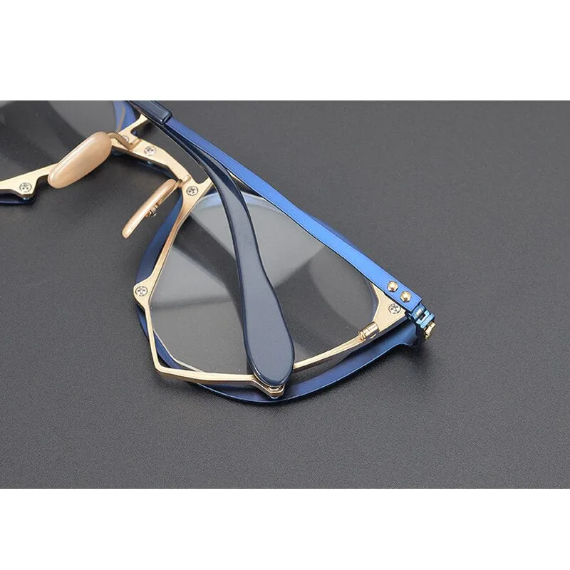 Gatenac Unisex Full Rim Triangle Alloy Frame Eyeglasses Gxyj535