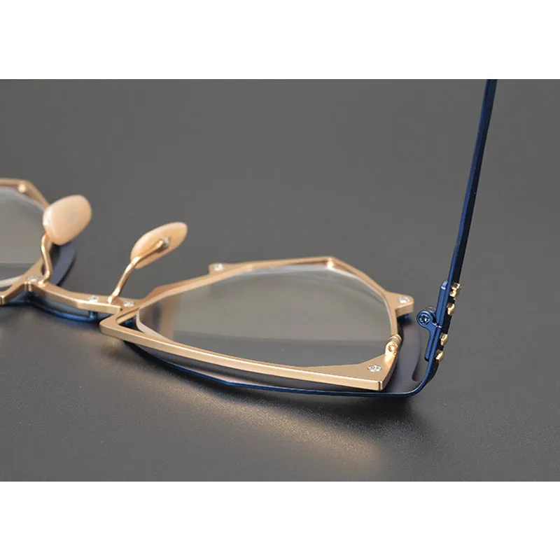 Gatenac Unisex Full Rim Triangle Alloy Frame Eyeglasses Gxyj535