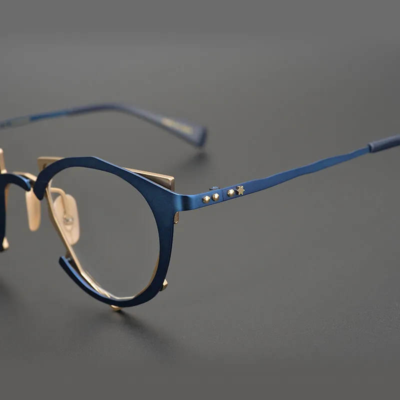 Gatenac Unisex Full Rim Triangle Alloy Frame Eyeglasses Gxyj535