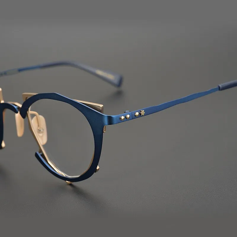 Gatenac Unisex Full Rim Triangle Alloy Frame Eyeglasses Gxyj535