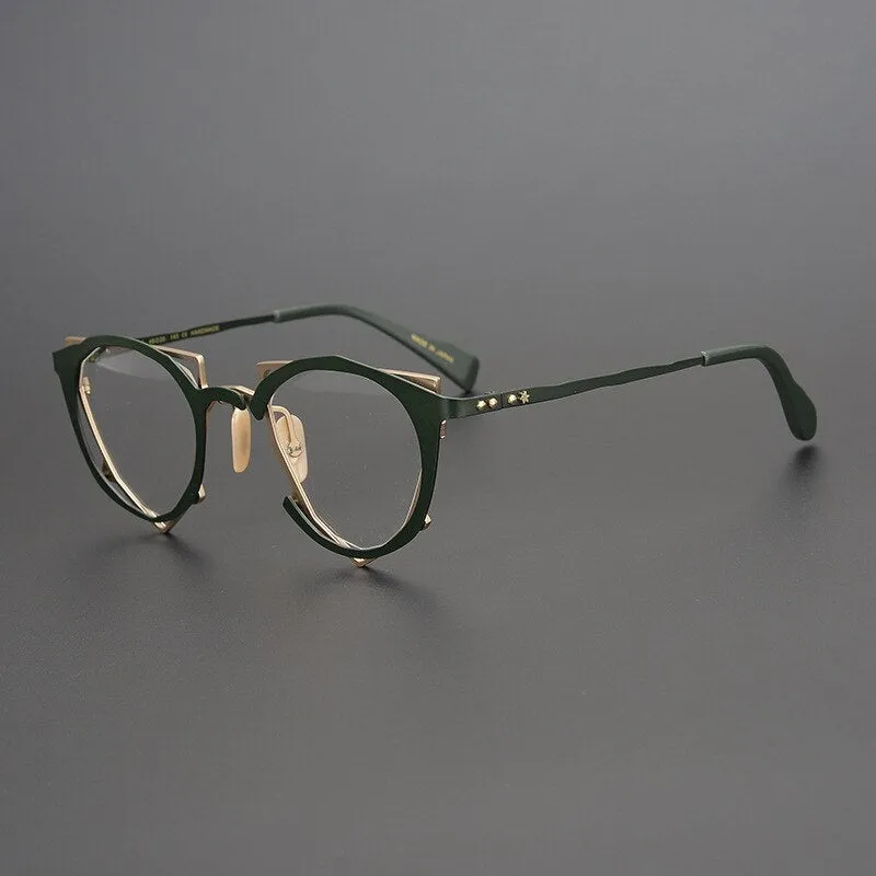 Gatenac Unisex Full Rim Triangle Alloy Frame Eyeglasses Gxyj535