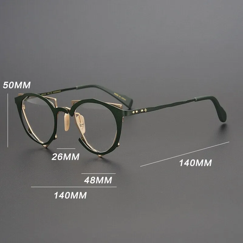 Gatenac Unisex Full Rim Triangle Alloy Frame Eyeglasses Gxyj535