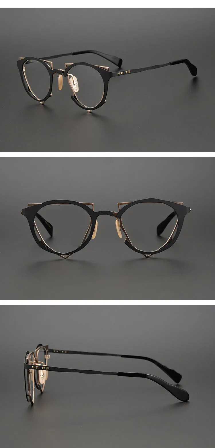 Gatenac Unisex Full Rim Triangle Alloy Frame Eyeglasses Gxyj535