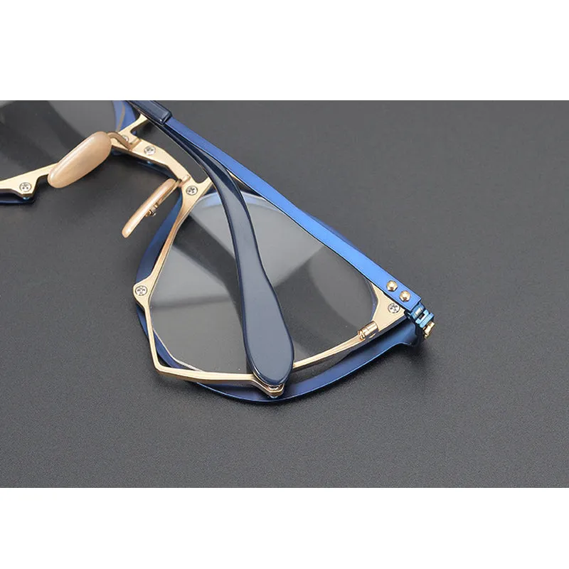 Gatenac Unisex Full Rim Triangle Alloy Frame Eyeglasses Gxyj535