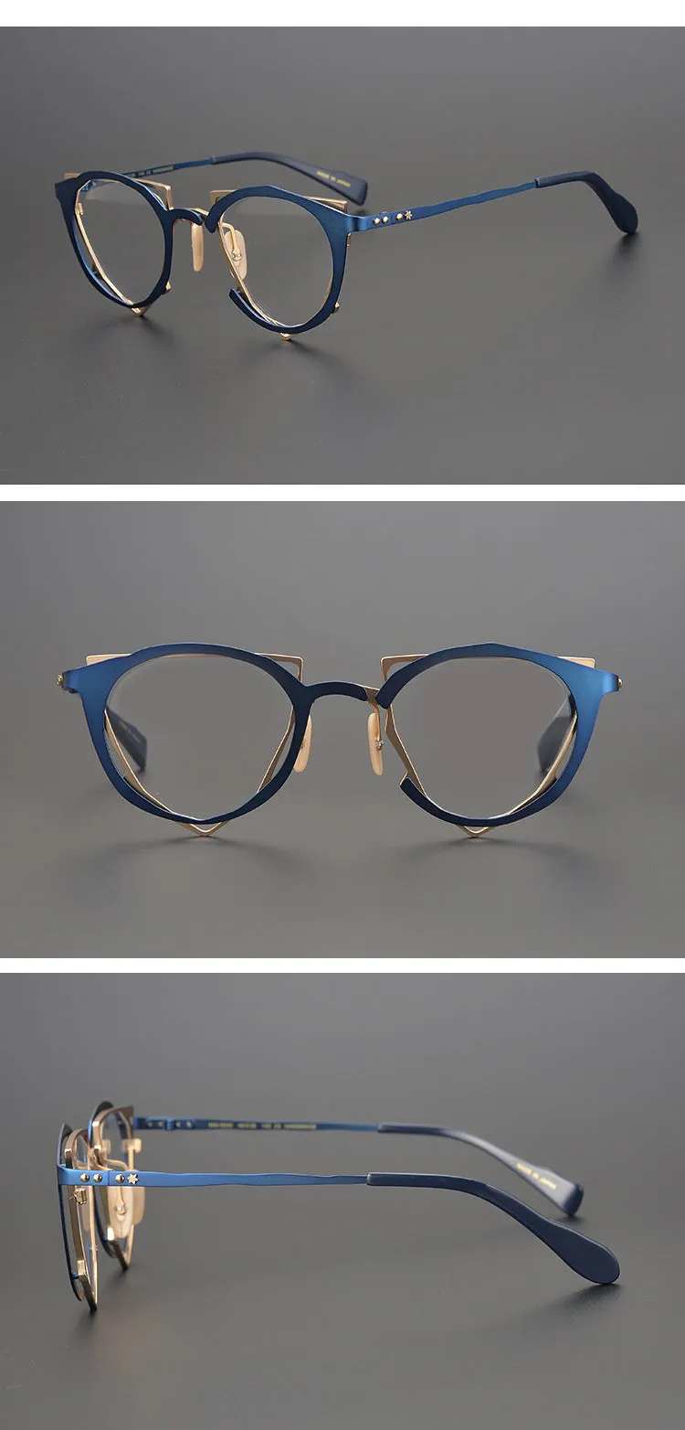 Gatenac Unisex Full Rim Triangle Alloy Frame Eyeglasses Gxyj535