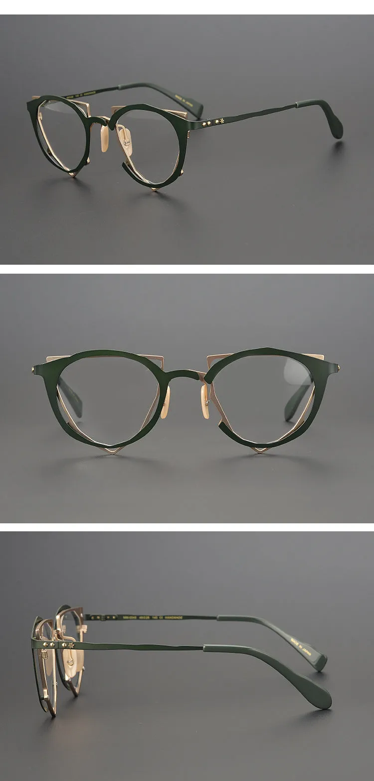 Gatenac Unisex Full Rim Triangle Alloy Frame Eyeglasses Gxyj535
