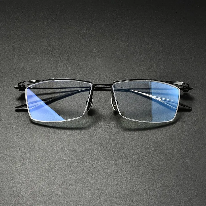 Gatenac Unisex Semi Rim Square Titanium Eyeglasses Gxyj936