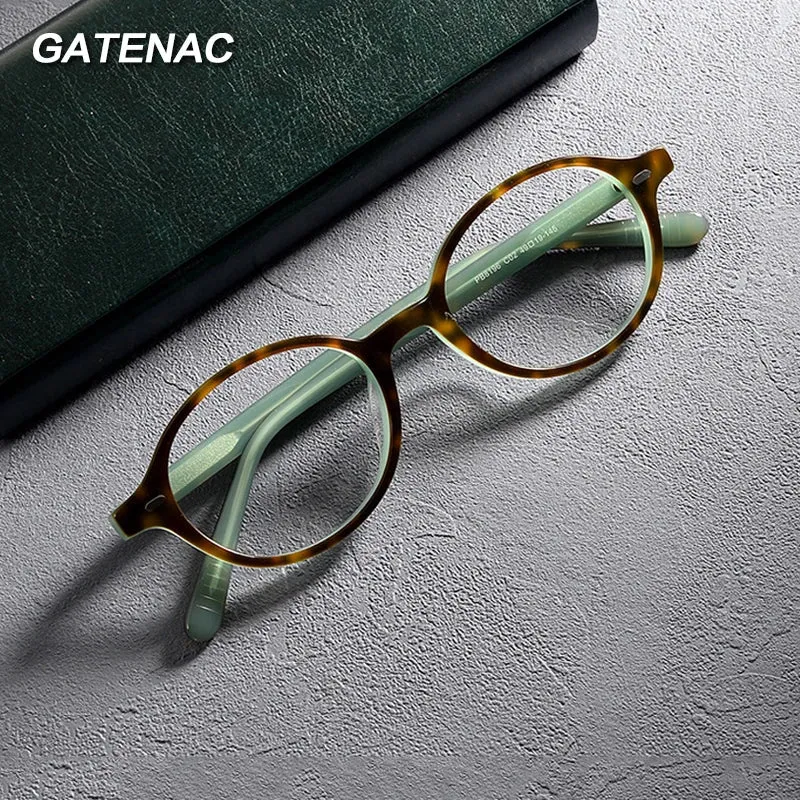 Gatenac Women's Full Rim Small Round Acetate Eyeglasses Gxyj1234