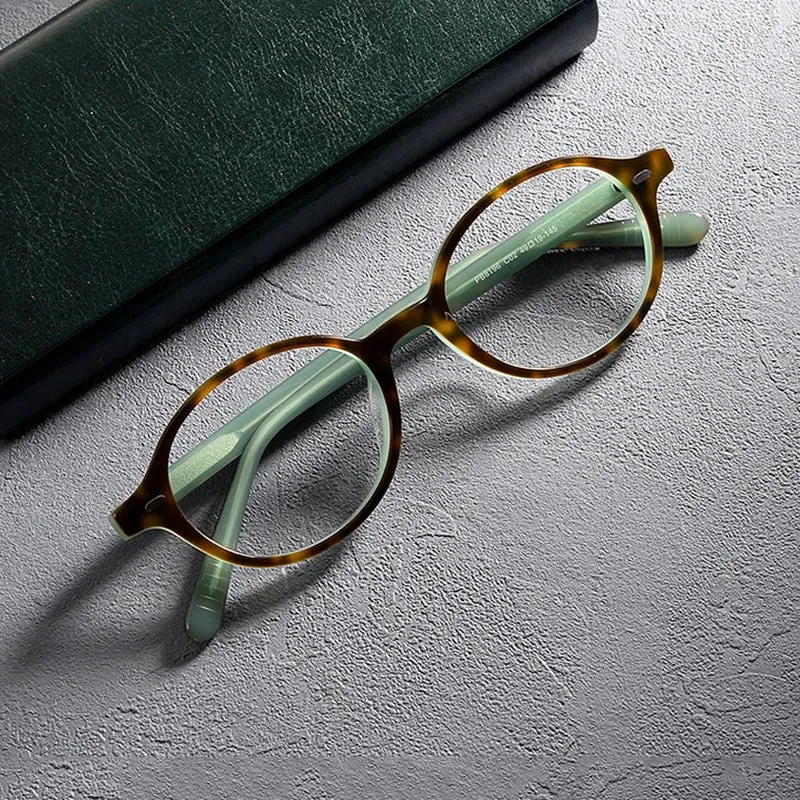 Gatenac Women's Full Rim Small Round Acetate Eyeglasses Gxyj1234