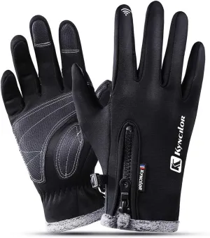 GeRRiT Men's Winter Gloves Touchscreen Gloves Warm Waterproof for Outdoor Bicycling Sport Work, Medium, Black