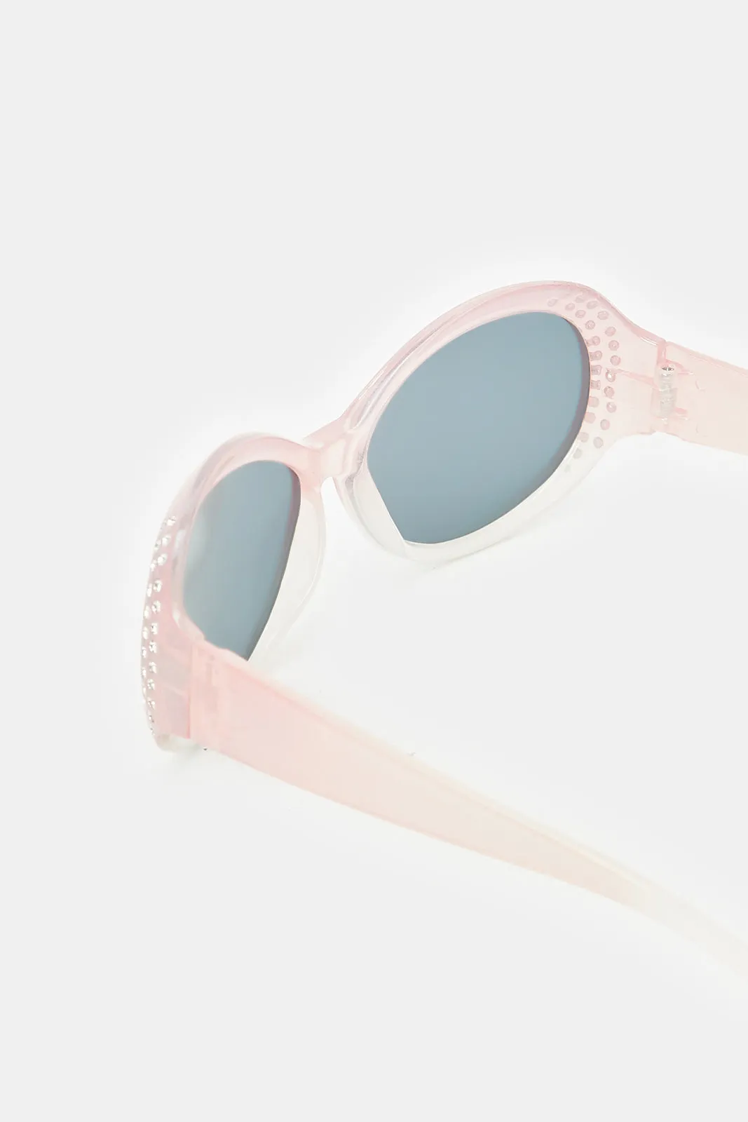 Girls Pink Aviator Sunglasses With Sequins Embellished Case