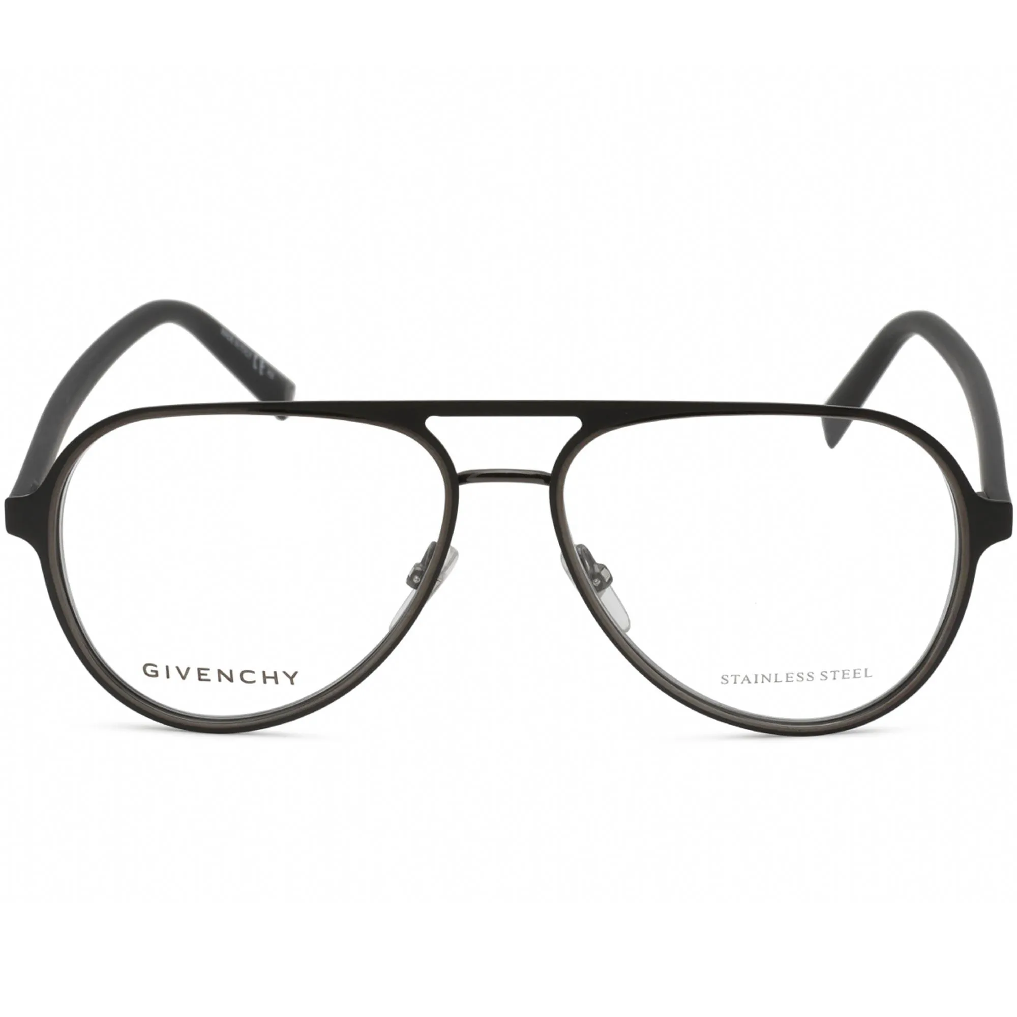 Givenchy Unisex Eyeglasses - Black/Ruthenium Aviator Metal Frame | GV 0133 0RZZ 00
