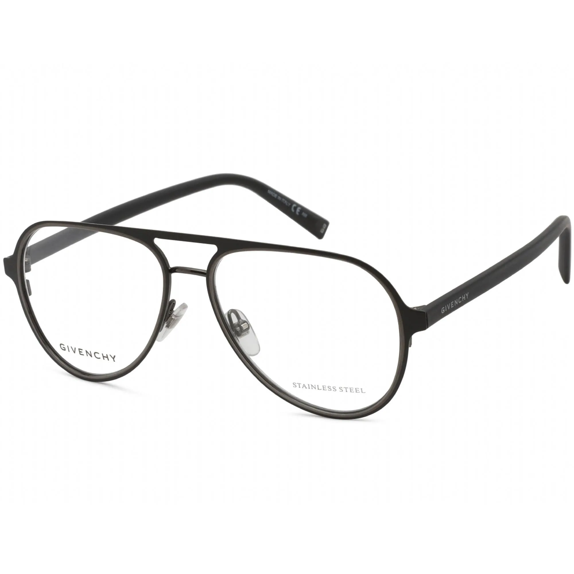 Givenchy Unisex Eyeglasses - Black/Ruthenium Aviator Metal Frame | GV 0133 0RZZ 00