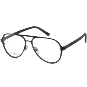Givenchy Unisex Eyeglasses - Black/Ruthenium Aviator Metal Frame | GV 0133 0RZZ 00
