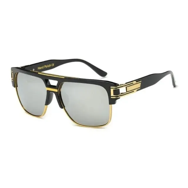 Glamorous fashion luxury square classic sunglasses for men.