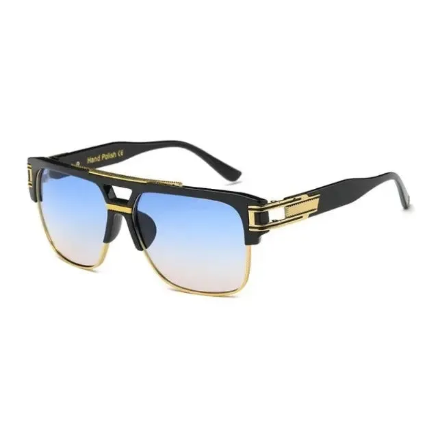 Glamorous fashion luxury square classic sunglasses for men.