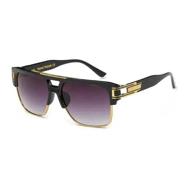 Glamorous fashion luxury square classic sunglasses for men.