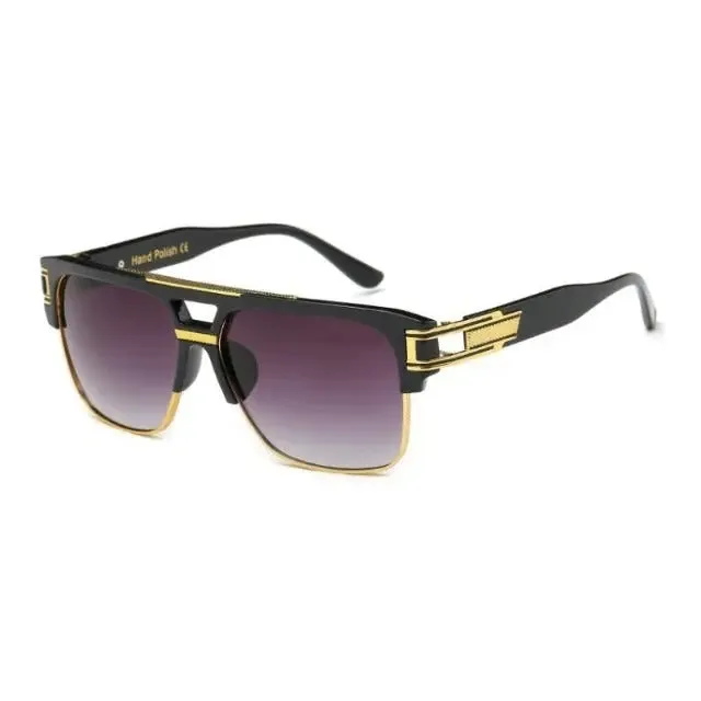 Glamorous fashion luxury square classic sunglasses for men.