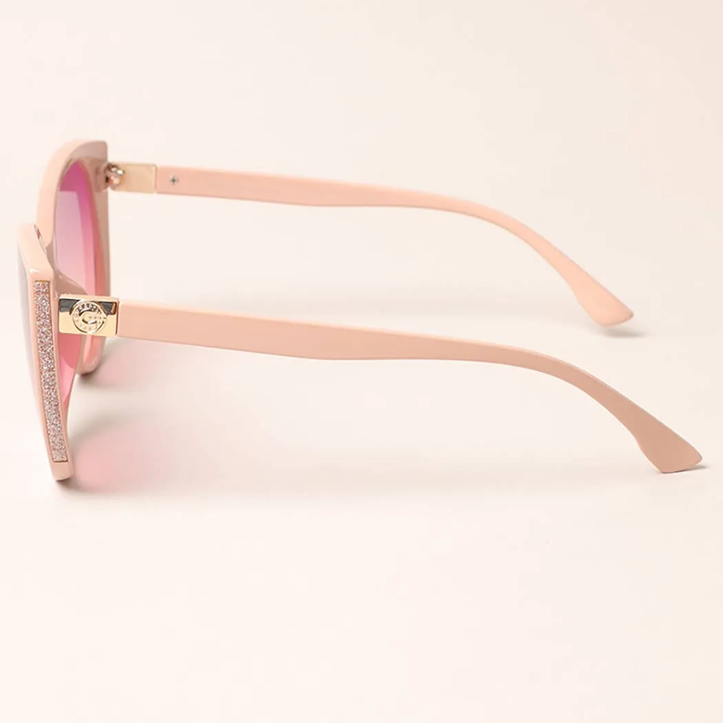Glitter Detailed Cat Eye Sunglasses