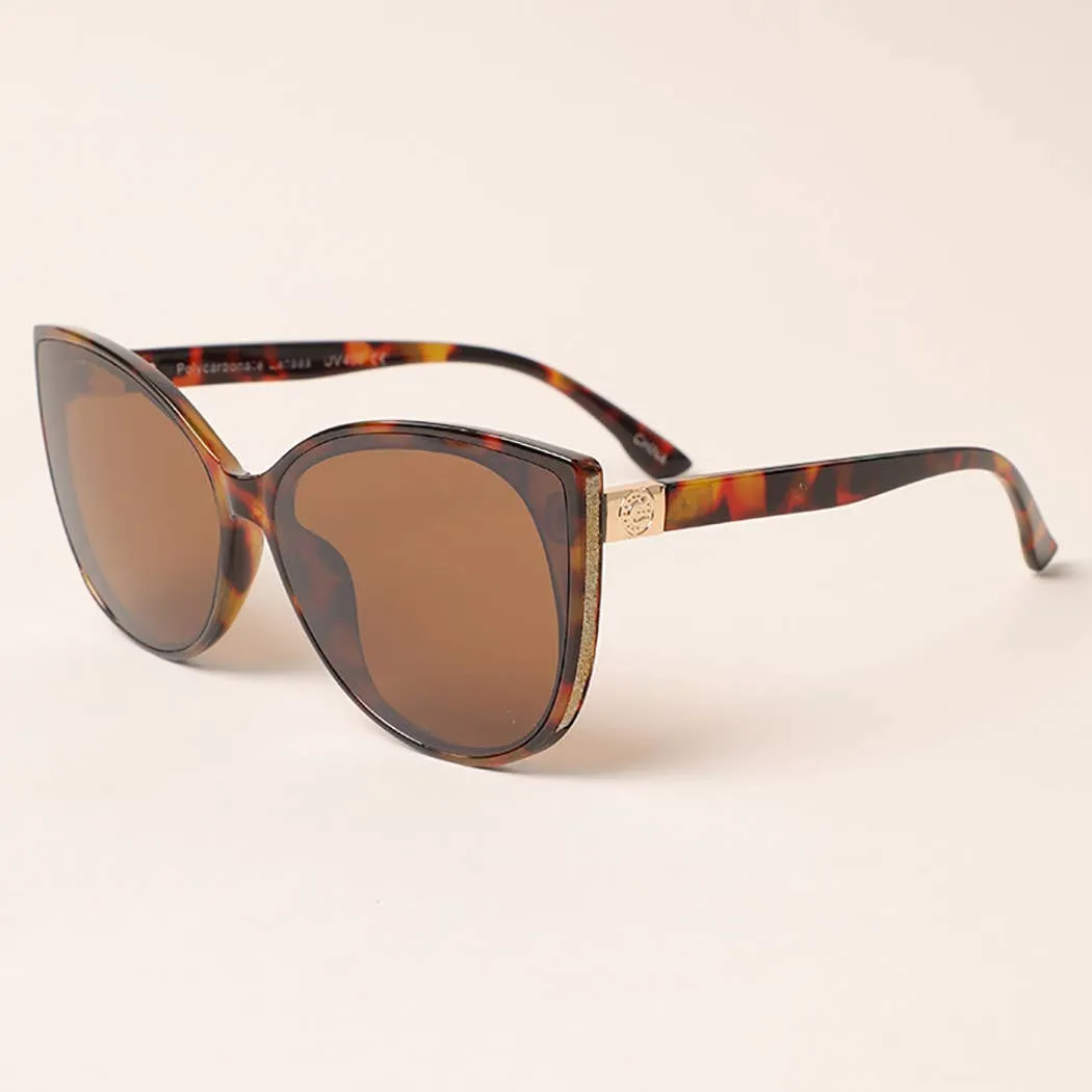 Glitter Detailed Cat Eye Sunglasses
