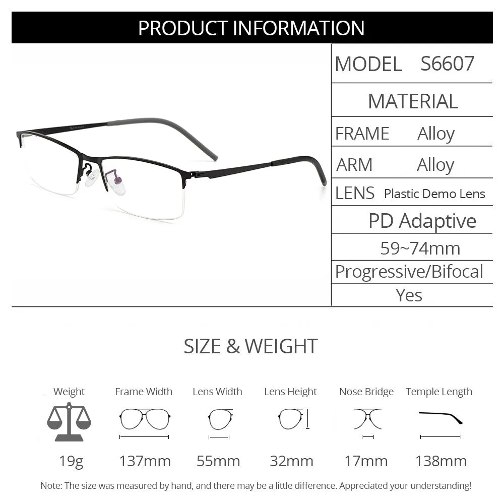 Gmei Men's Eyeglasses Titanium Alloy S6607 Spring Hinges