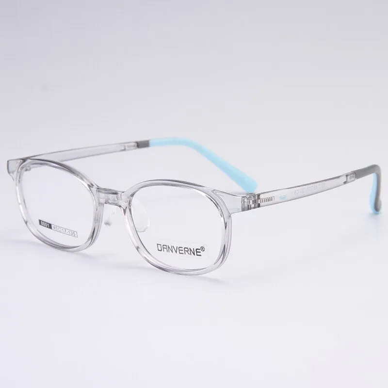 Gmei Unisex Children's Full Rim Round Rectangle Silicone TR90 Eyeglasses 8601