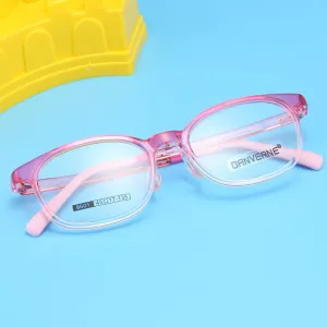 Gmei Unisex Children's Full Rim Round Rectangle Silicone TR90 Eyeglasses 8601