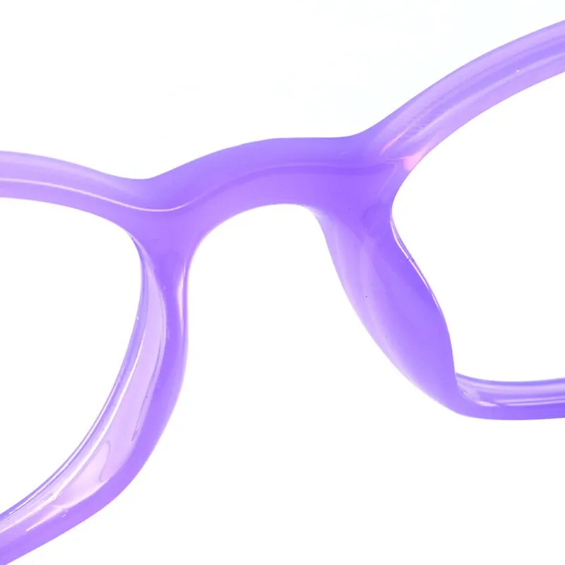 Gmei Women's Eyeglasses Purple Acetate Oval Full Rim Small Face T8115