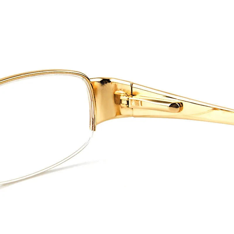 Gmei Women's Eyeglasses Rectangular Half-Rim Alloy T8039