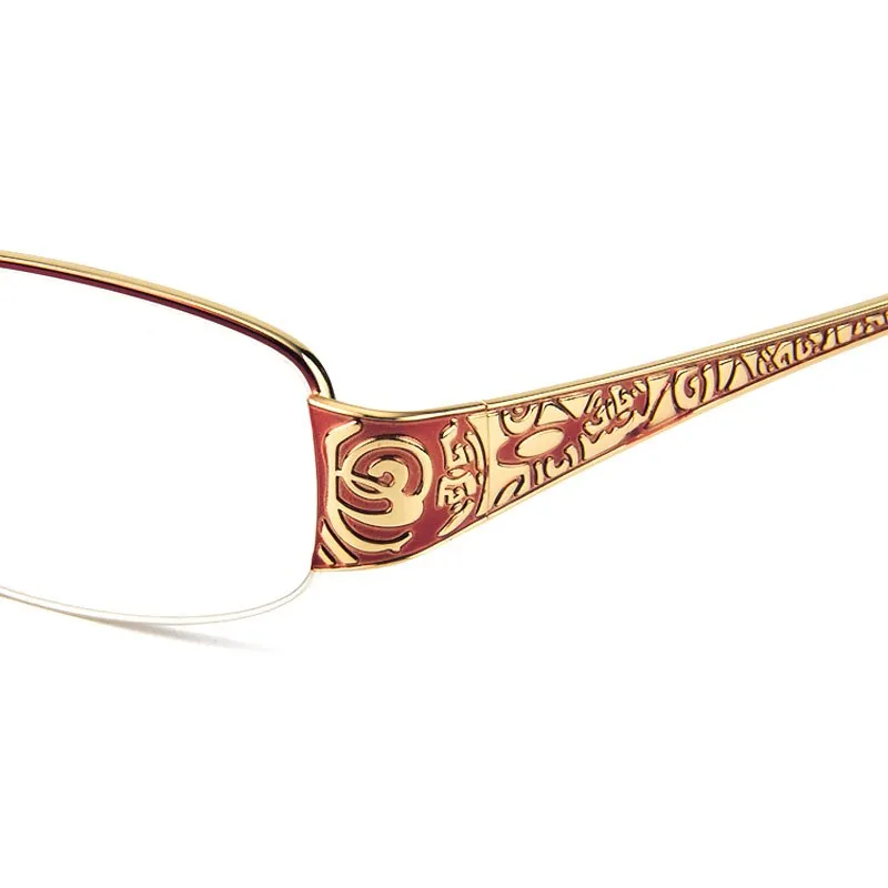 Gmei Women's Eyeglasses Rectangular Half-Rim Alloy T8039