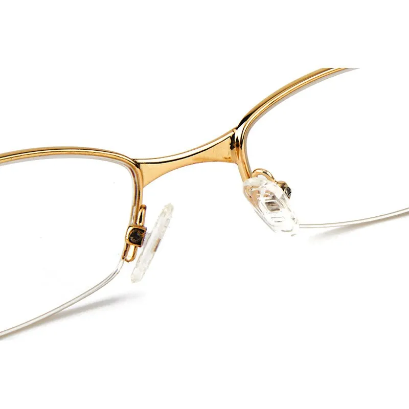 Gmei Women's Eyeglasses Rectangular Half-Rim Alloy T8039