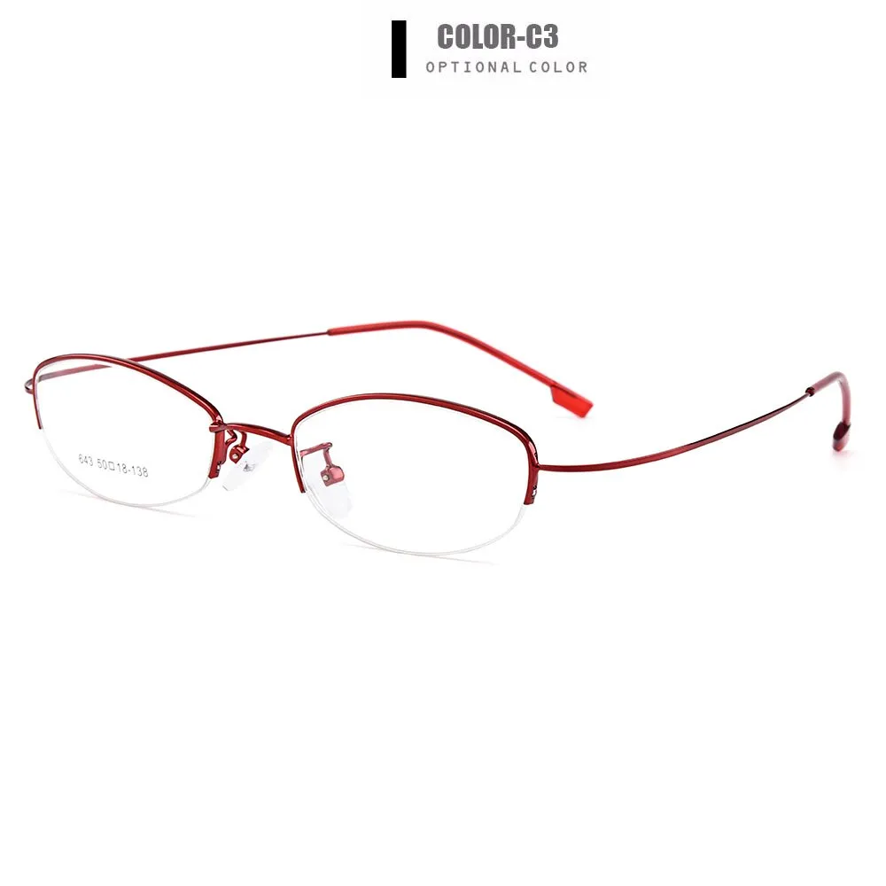 Gmei Women's Eyeglasses Semi Rim Memory Titanium Alloy Y643