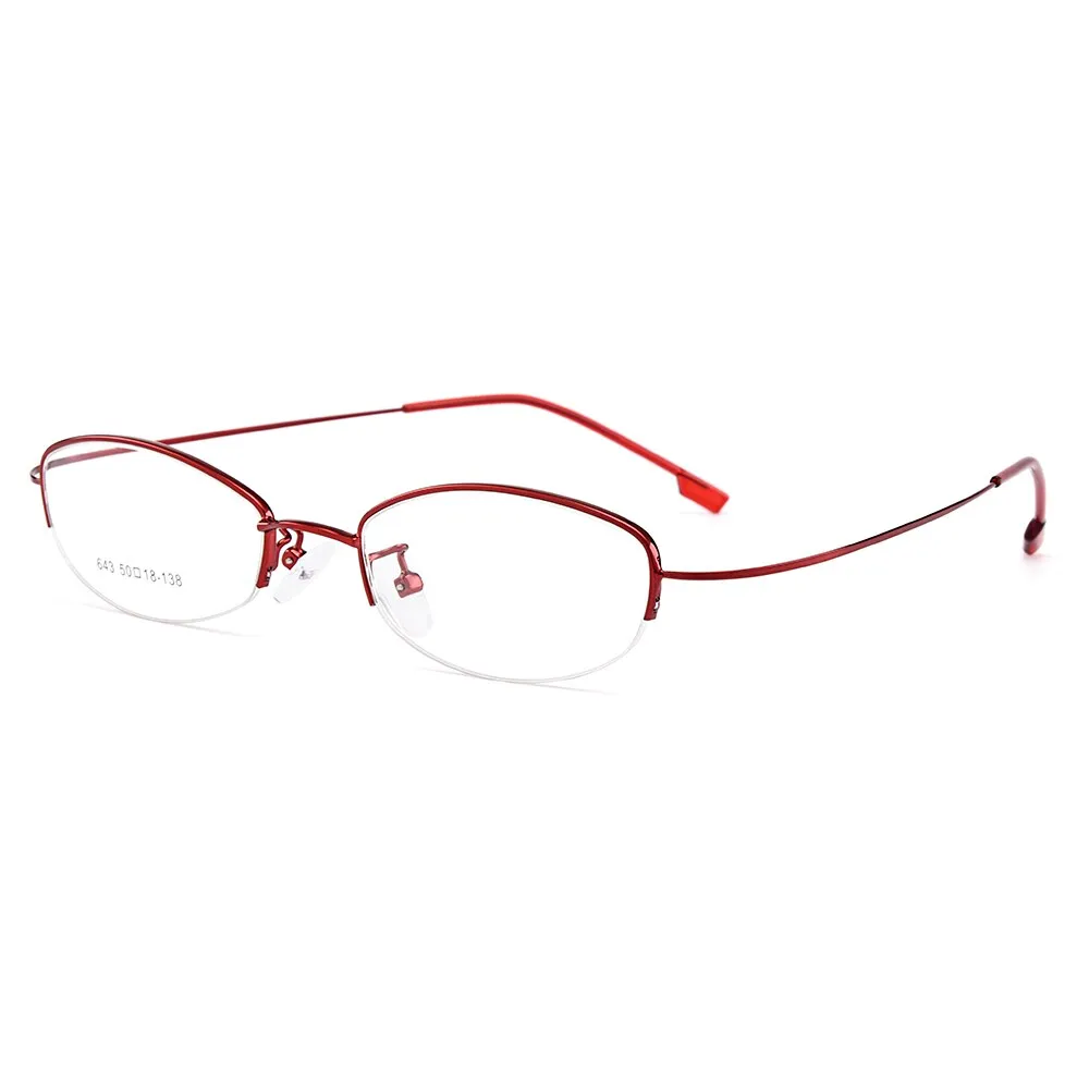 Gmei Women's Eyeglasses Semi Rim Memory Titanium Alloy Y643