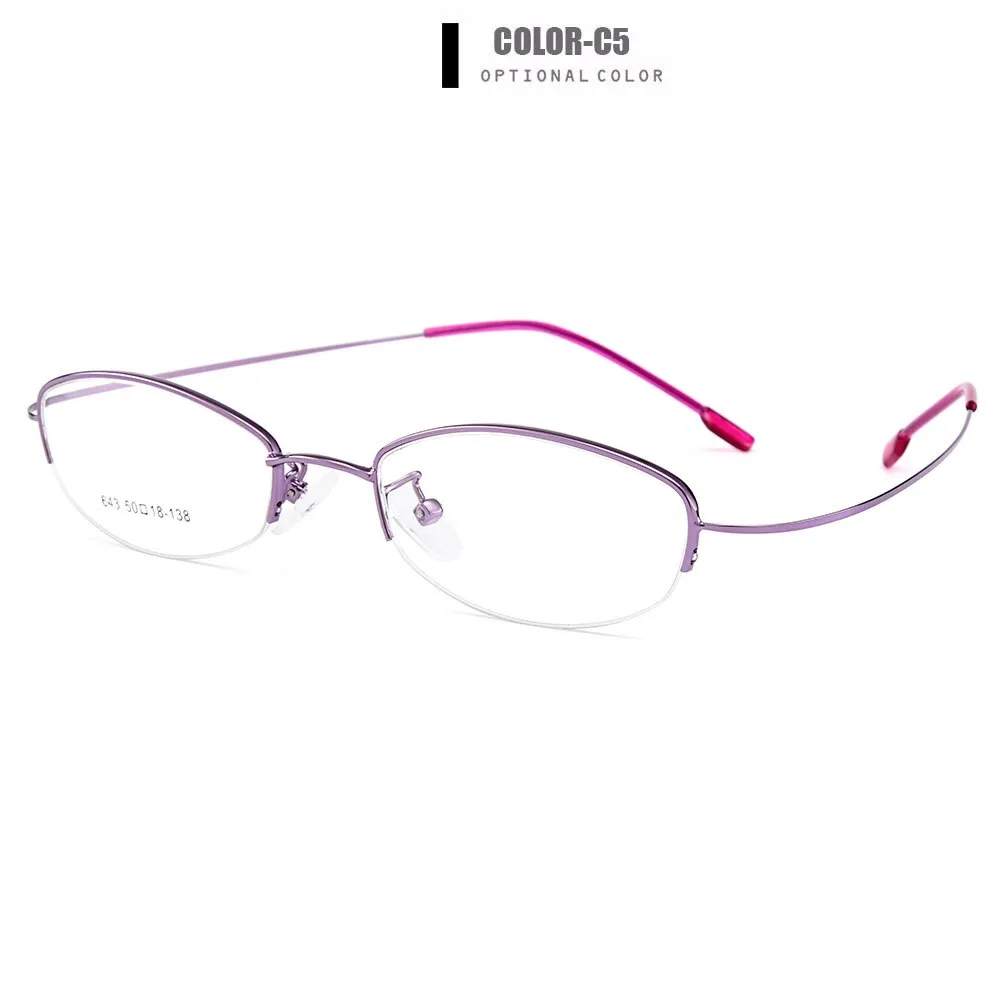 Gmei Women's Eyeglasses Semi Rim Memory Titanium Alloy Y643