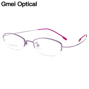 Gmei Women's Eyeglasses Semi Rim Memory Titanium Alloy Y643