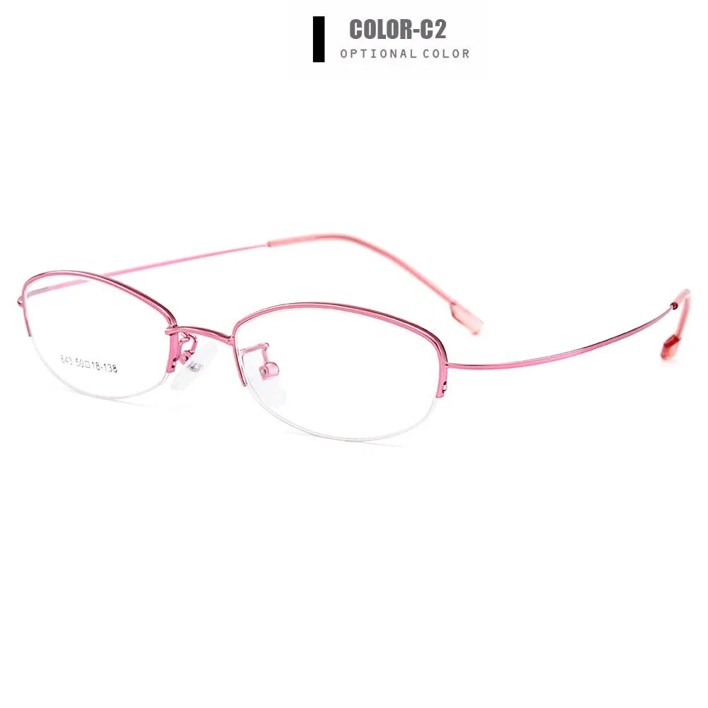 Gmei Women's Eyeglasses Semi Rim Memory Titanium Alloy Y643